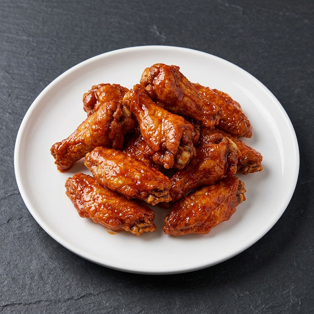 Illustrative saucy 10 Wings serving
