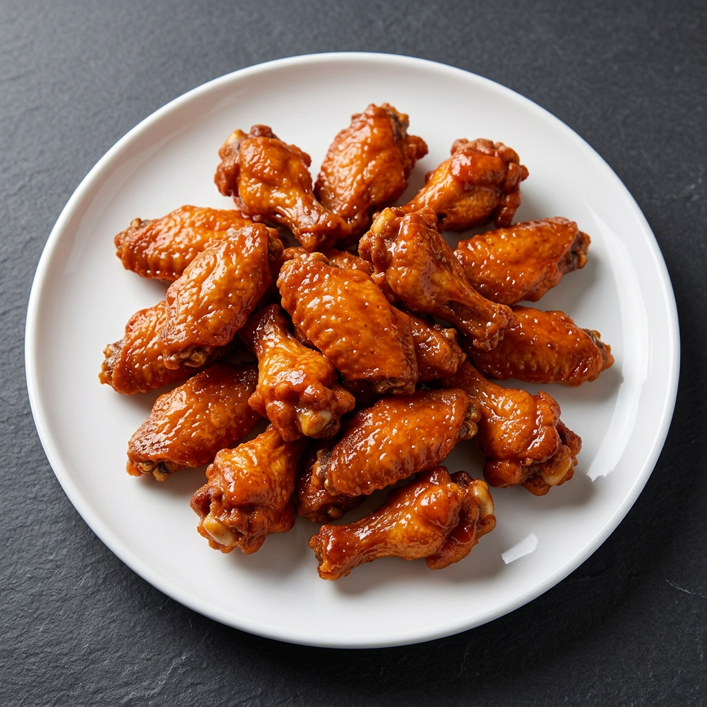 Illustrative saucy 20 Wings serving