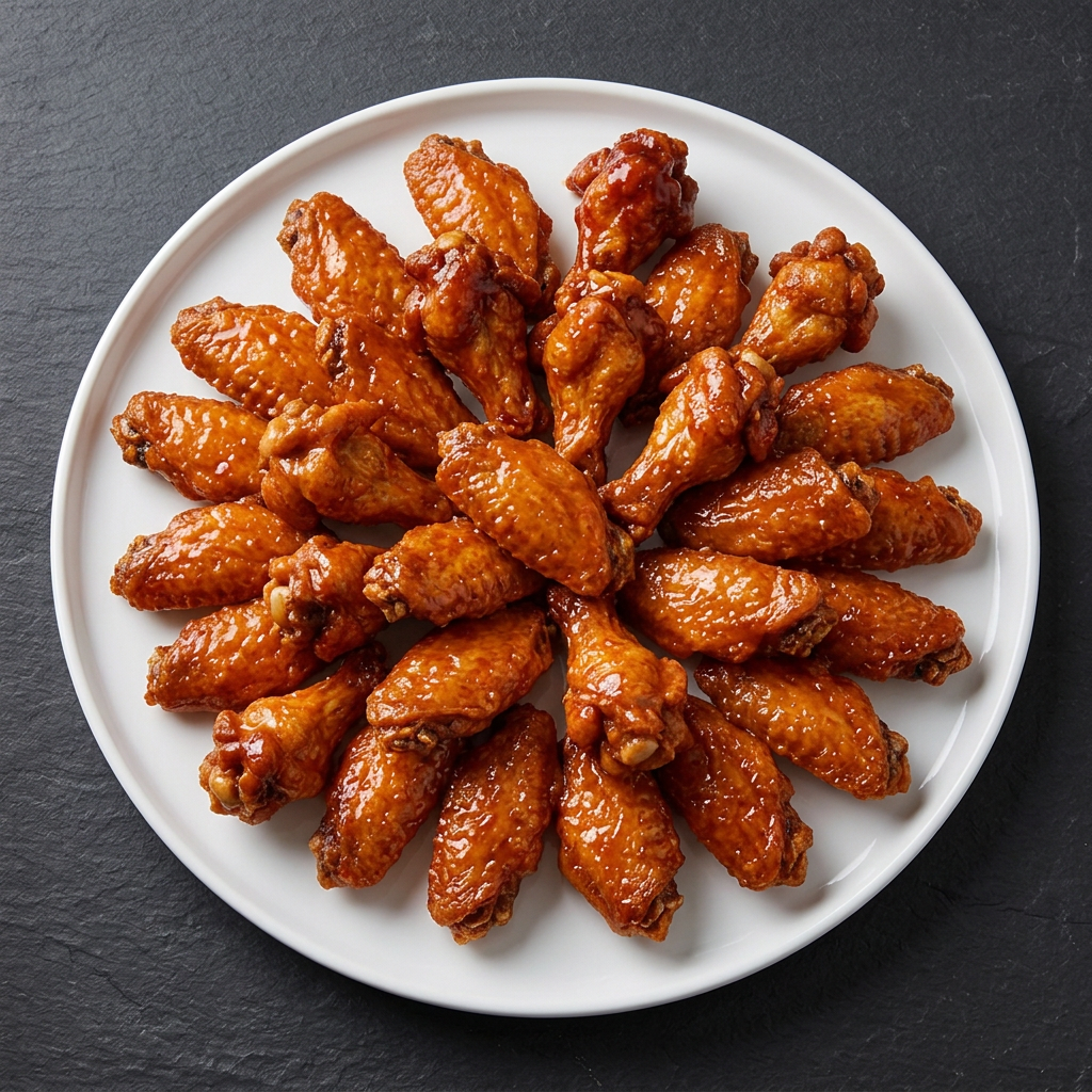 Illustrative saucy 30 Wings serving